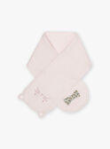 Pink lined scarf cat motif baby girl CIMEGANE / 22E4BFG1ECH301