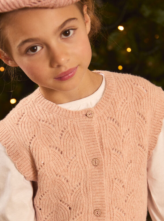 Pink copper CARDIGAN WHITHOUT SLEEVES LOIPULETTE / 24H2PFU1CSMK007