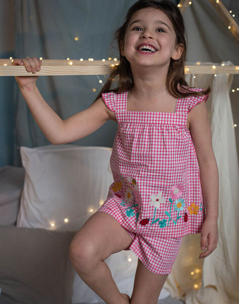 Child girl pink gingham pajamas CHOUVYETTE / 22E5PF54PYJ302