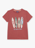 Red t-shirt with surf pattern FISURFAGE / 23E3PGD2TMC303