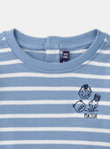 Pastel blue and ecru sailor T-shirt LADREDO / 24H1BGJ1TMLC236