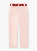 Child girl nude pants with floral print belt CAPATETTE / 22E2PF71PAND319