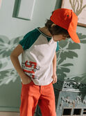 Child boy's ecru T-shirt with graphic design COTICHAGE / 22E3PGM2TMC001