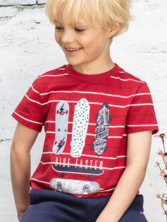 Baby Boy's Red and White Striped T-Shirt BADROAGE / 21H3PG11TMC050