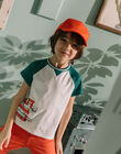 Child boy's ecru T-shirt with graphic design COTICHAGE / 22E3PGM2TMC001
