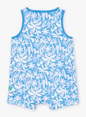 Short blue jumpsuit with palm and sun prints LABOBBY / 24H1BGI2CBLC208