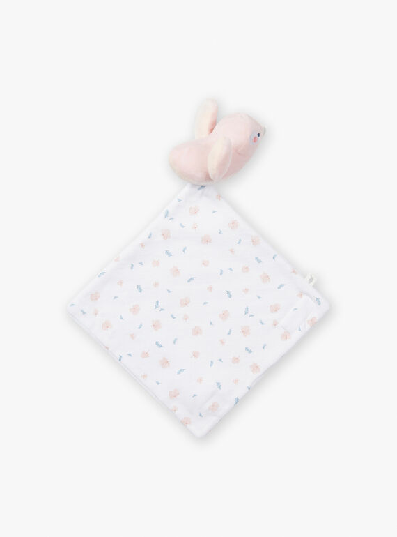 Ecru and pink bird birth cuddly toy KOUNOUZ / 24E0AF11JOUD327