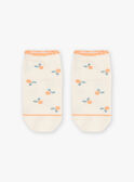 Low socks vanilla with clementine jacquard print FLAZETTE / 23E4PFO1SOB114