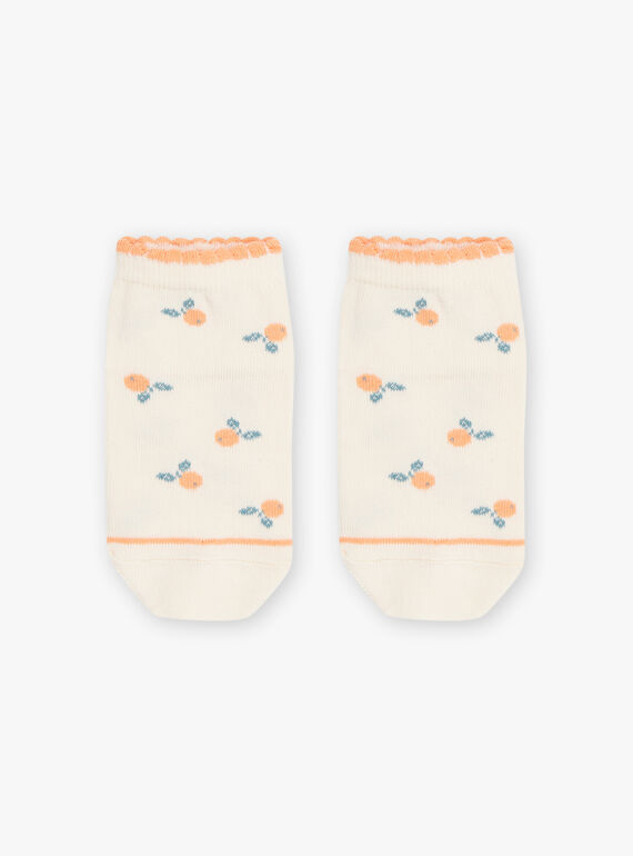 Low socks vanilla with clementine jacquard print FLAZETTE / 23E4PFO1SOB114
