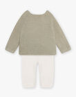 Mixed baby green and ecru knitwear set COURT / 22E0CMC2ENSG610