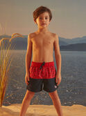 Orange swim shorts with shark print KLUBORDAGE / 24E4PGG4MAIC234