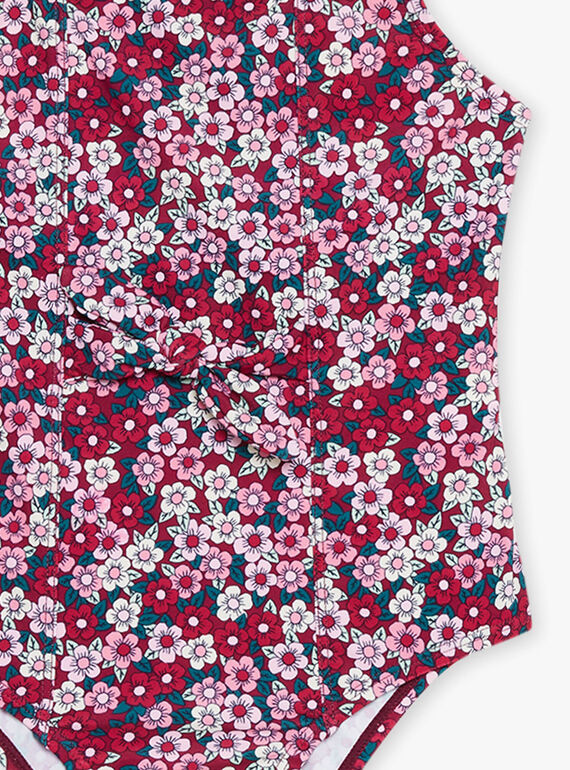 1-piece swimsuit in black with floral print FRYCRETTE / 23E4PFM4D4KD302