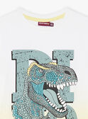 Child boy yellow tie-&-dye t-shirt with dinosaur design CATICHAGE / 22E3PGB2TMC116