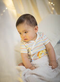 Baby boy's ecru striped romper CEILAN / 22E5BG53GRE001