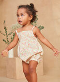 Beige floral rompers KASUZIE / 24E1BFO1BAR001