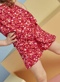Fuchsia shorts with flower print child girl CAUSHOETTE 1 / 22E2PFT3SHO304