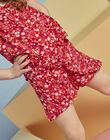Fuchsia shorts with flower print child girl CAUSHOETTE 1 / 22E2PFT3SHO304