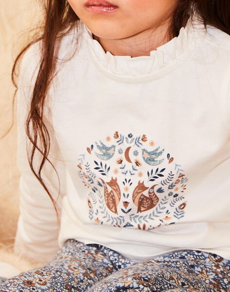 Ecru t-shirt with flowers and foxes DIASOPETTE / 22H2PFY1TML001