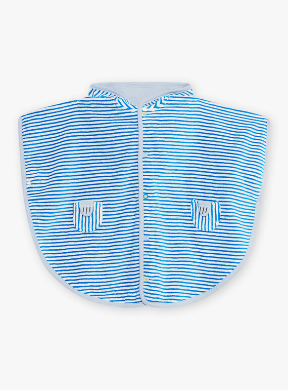 Baby boy bright blue striped bath cape CILIAM / 22E4BGO1CDB701