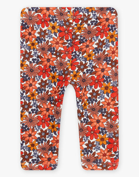 Orange floral print leggings DAGULIE / 22H4BFF1CAL001