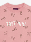 Vintage pink sweatshirt with animal print FAGETIENNE / 23E1BGD2SWED332