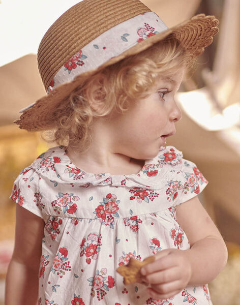 Baby girl straw hat with floral details CALOVE / 22E4BFJ1CHA009