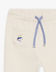 Neojog pants in light mottled beige fleece DABAUREL / 22H1BG51PANA011