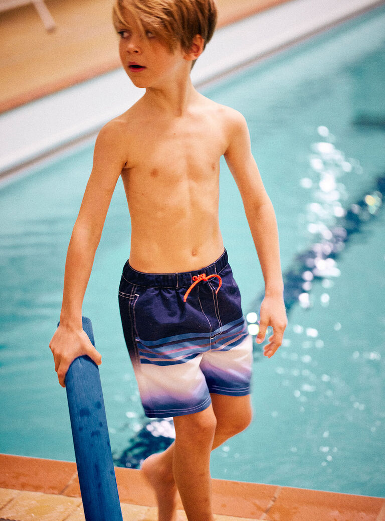 Blue striped swim shorts child boy CYMAILLAGE / 22E4PGO3MAI622
