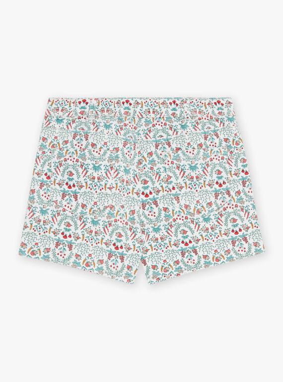 Child girl's flowery denim shorts CUISHOETTE / 22E2PFJ1SHO632