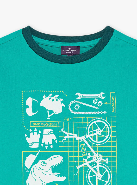 Dinosaur and glow-in-the-dark bike T-shirt FEPAGE / 23E3PGB2TMC630