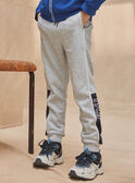 Grey marl joggers with contrasting stripes on the sides KRIKAGE / 24E3PGB2JGBJ922