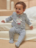 Blue and white striped t-shirt and pyjama bottoms KEDOURSON / 24E5BG51PYJ001