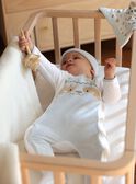 Off white velvet pyjama and bonnet set FOUSI_B / 23E0NG61GRE000
