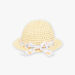 Baby girl straw hat with floral print veil
