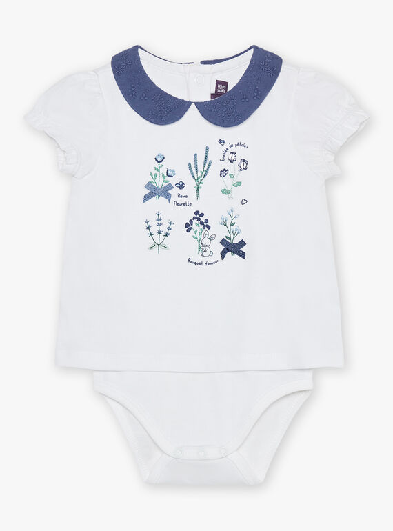 Flower embroidered T-shirt body FANELLY / 23E1BFN1BOD001