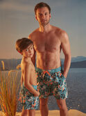 Turquoise swim shorts with floral print KLUMAGE / 24E4PGG1MAI202