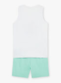 Ecru and turquoise jersey tank top and shorts FRUPLAGE3 / 23E3PGU1ENS001