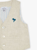 Beige linen sleeveless jacket FAEDOUARD / 23E1BGI1VSMA013