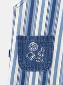 Blue and white denim dungarees with stripe print LADEREK / 24H1BGJ1SALP274