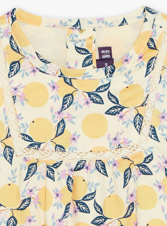 Vanilla satin blouse with fruit print FAPENNY / 23E1BFO1CHE114