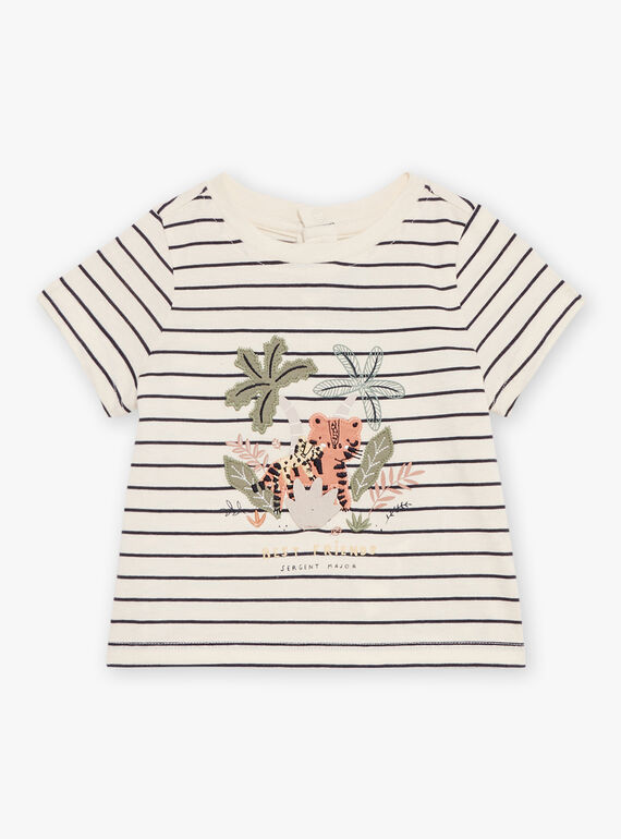 Stripe print t-shirt in light grey FATING / 23E1BGP1TMC007