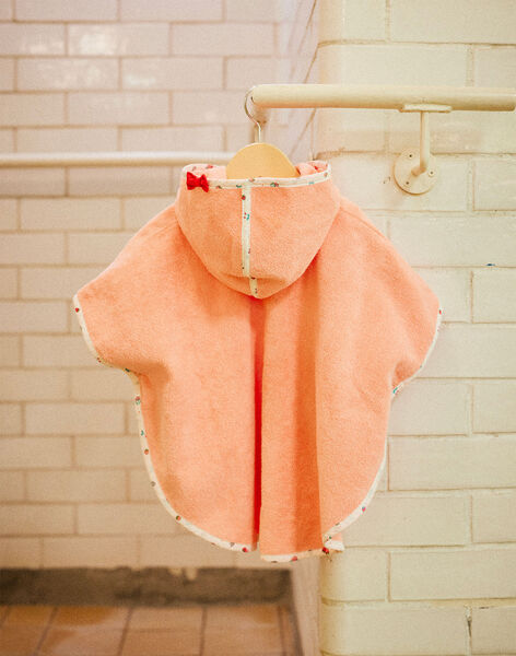 Baby girl peach hooded bath cape CIVANILLE / 22E4BFO1CDB413