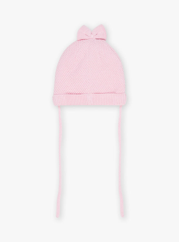 Pink knitted hat with 3D animation ears FIMADDY / 23E4BF52BON030