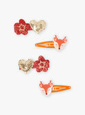 Set of 4 assorted hind, flowers and hearts barrettes for girls BULUCETTE / 21H4PFS6BRTE406