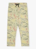 Khaki cotton pyjama set with dinosaur print KUIBIAGE / 24E5PG53PYJ612