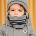 Grey striped knitted snood