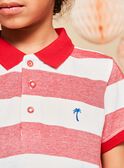 Red polo with stripes print FRUPOLAGE 4 / 23E3PGX4POL001