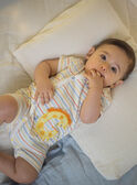 Baby boy's ecru striped romper CEILAN / 22E5BG53GRE001