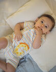 Baby boy's ecru striped romper CEILAN / 22E5BG53GRE001