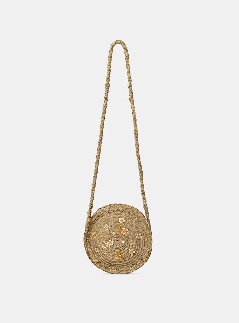 Straw shoulder bag with multicoloured flower print Straw shoulder bag with multicoloured flower print KLOSAKETTE / 24E4PFS1BESI812